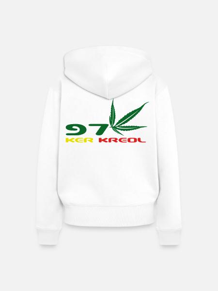 Design Cannabis Leaf Afrika - Frauen Premium Bio Zip Hoodie - Weiß