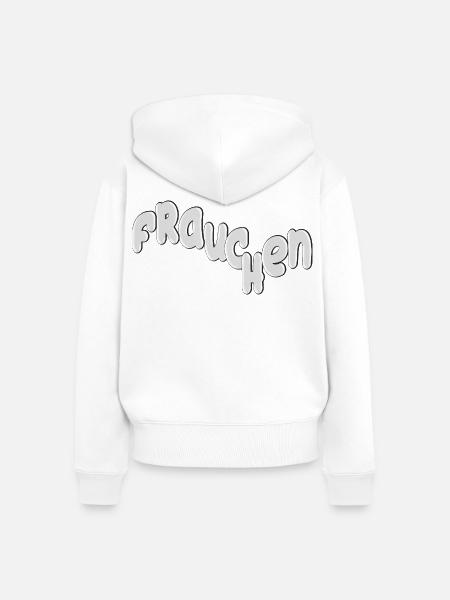 Frauchen Hundeliebe Stil - Frauen Premium Bio Zip Hoodie - Weiß