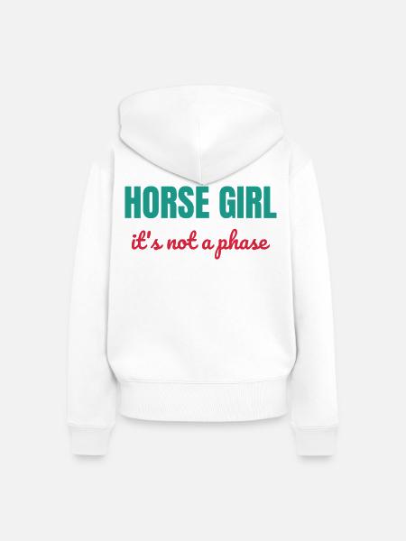 Pferdemädchen Es ist keine Phase - Frauen Premium Bio Zip Hoodie - Weiß
