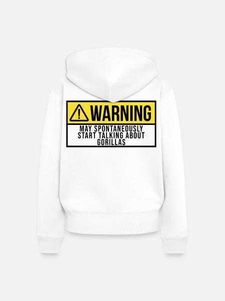 Gorilla Gorilla Gorilla - Frauen Premium Bio Zip Hoodie - Weiß
