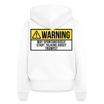 Trompete - Frauen Premium Bio Zip Hoodie - Weiß - Hinten - AI Model Female 172 light (172cm)