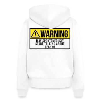 Techno - Frauen Premium Bio Zip Hoodie - Weiß - Hinten - AI Model Female 172 light (172cm)