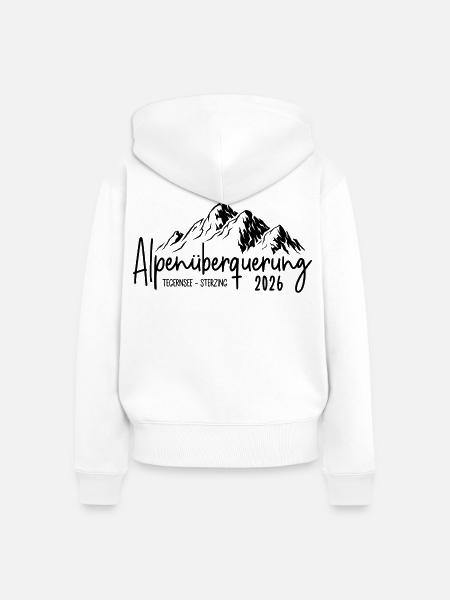 Alpenüberquerung 2026 Tegernsee Sterzing - Frauen Premium Bio Zip Hoodie - Weiß