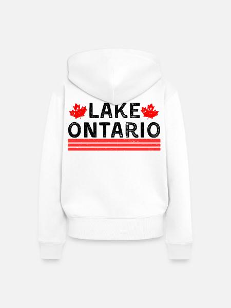 Ontariosee, Kanada - Frauen Premium Bio Zip Hoodie - Weiß