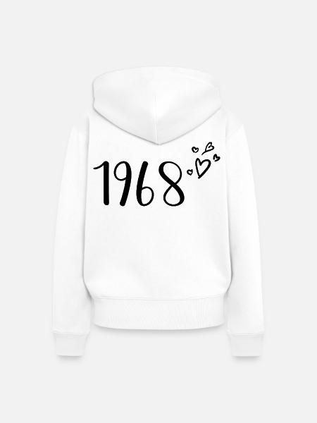 1968 - Frauen Premium Bio Zip Hoodie - Weiß