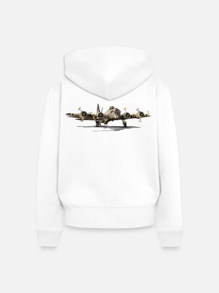 Bomber B-17 - Frauen Premium Bio Zip Hoodie - Weiß