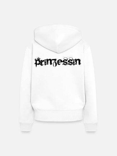 Prinzessin - Frauen Premium Bio Zip Hoodie - Weiß