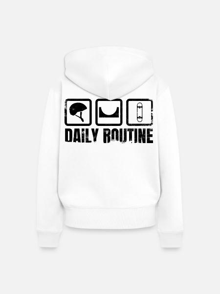 Tägliche Routine - Frauen Premium Bio Zip Hoodie - Weiß