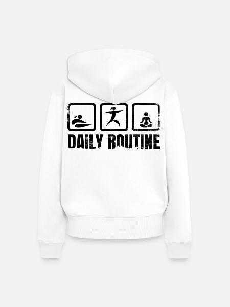 Yogi Daily Routine - Frauen Premium Bio Zip Hoodie - Weiß
