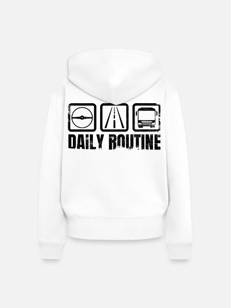 Busfahrer Routine - Frauen Premium Bio Zip Hoodie - Weiß