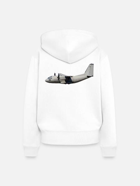 C-27J - Frauen Premium Bio Zip Hoodie - Weiß