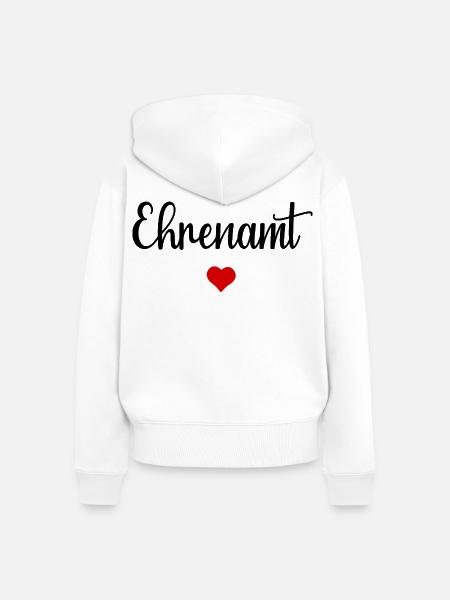 Ehrenamt Herz - Frauen Premium Bio Zip Hoodie - Weiß