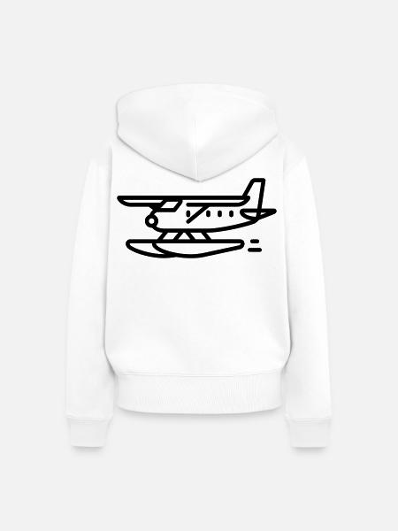 Wasserflugzeug - Frauen Premium Bio Zip Hoodie - Weiß