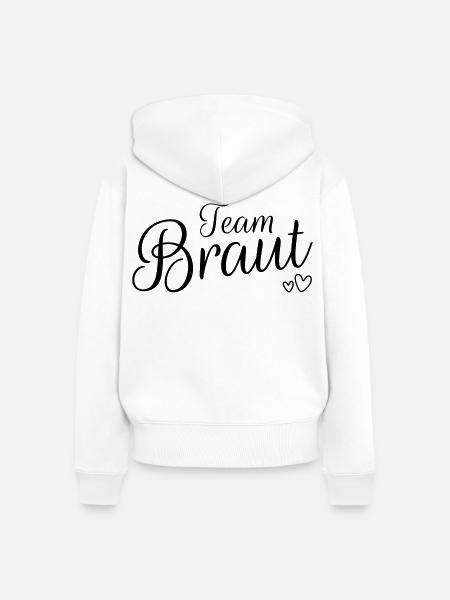 Team Braut - Frauen Premium Bio Zip Hoodie - Weiß