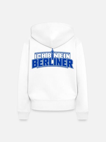 Ich bin Berliner Skyline - Frauen Premium Bio Zip Hoodie - Weiß