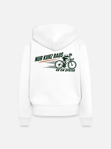Nur kurz raus Rennrad - Frauen Premium Bio Zip Hoodie - Weiß