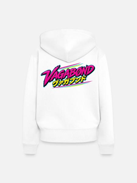 Vagabond Neon Retro Schriftzug - Frauen Premium Bio Zip Hoodie - Weiß
