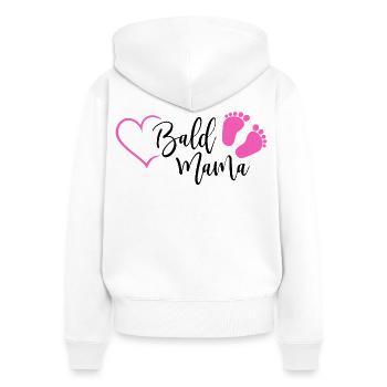 Bald Mama Baby Schwangerschaft Geburt Herz Mädchen - Frauen Premium Bio Zip Hoodie - Weiß - Hinten - AI Model Female 172 light (172cm)