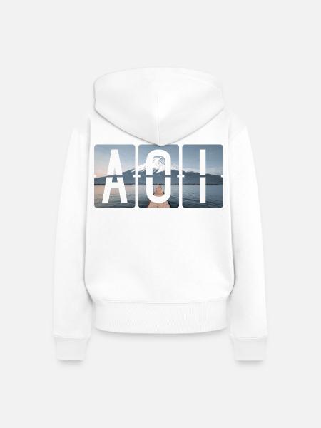 Flughafen Ancona AOI - Frauen Premium Bio Zip Hoodie - Weiß