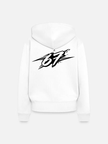 67 / Six Seven - Frauen Premium Bio Zip Hoodie - Weiß