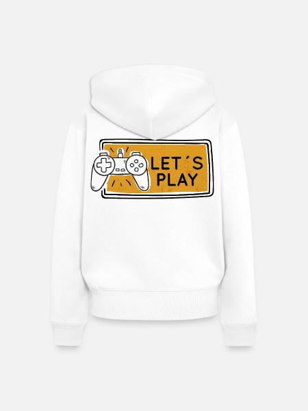 Let's Play Gaming Controller-Grafik - Frauen Premium Bio Zip Hoodie - Weiß