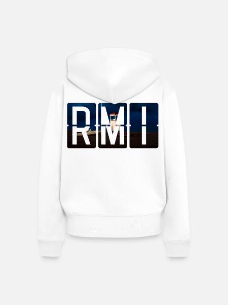 Flughafen Rimini RMI - Frauen Premium Bio Zip Hoodie - Weiß