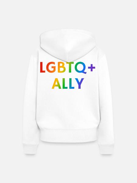 LGBTQ Ally Pride - Frauen Premium Bio Zip Hoodie - Weiß