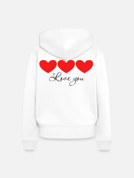 Drei Herzen in Bewegung - Frauen Premium Bio Zip Hoodie - Weiß