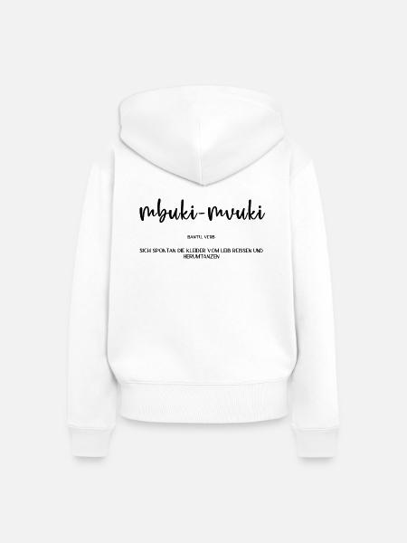 mbukimvuki - Frauen Premium Bio Zip Hoodie - Weiß