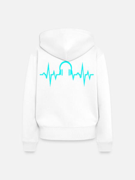 Musik is my Love - Frauen Premium Bio Zip Hoodie - Weiß