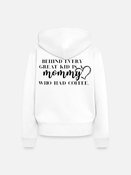 Lustige Kaffee-Mama - Frauen Premium Bio Zip Hoodie - Weiß