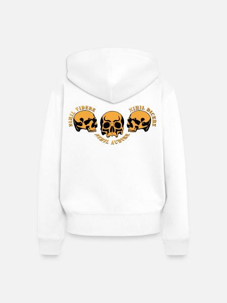 Drei Schädel – Schädel-Trio - Frauen Premium Bio Zip Hoodie - Weiß