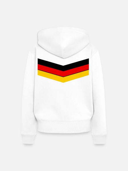 Rote Gelbe Chevron Form Muster - Frauen Premium Bio Zip Hoodie - Weiß