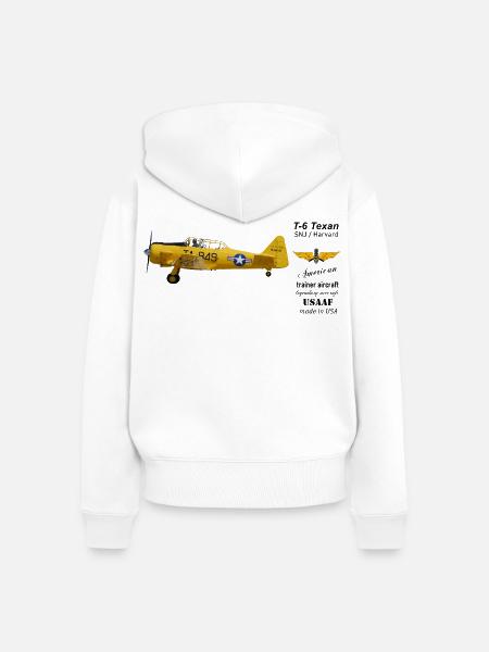 T-6 Texan - Frauen Premium Bio Zip Hoodie - Weiß