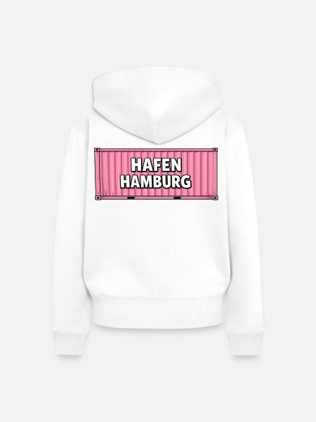 Hafen Hamburg Pink Container - Frauen Premium Bio Zip Hoodie - Weiß