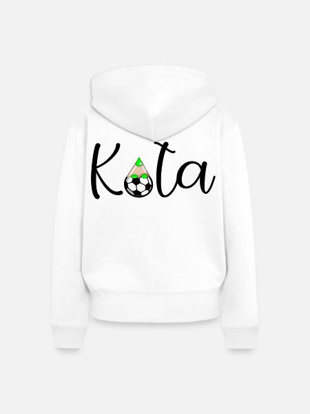 Kita Kinder Fußball - Frauen Premium Bio Zip Hoodie - Weiß