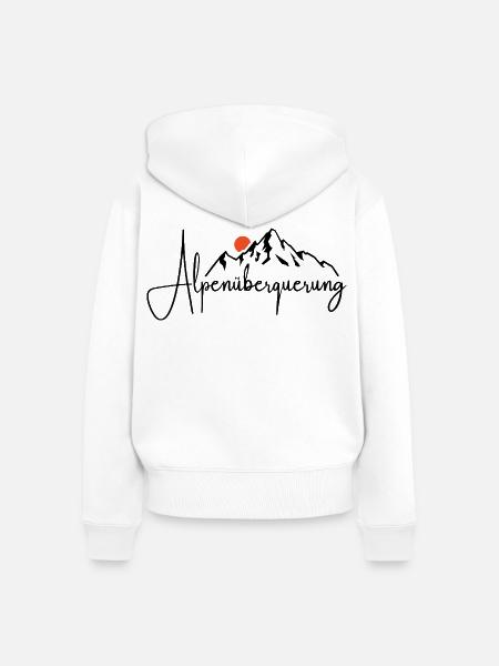 Alpen Überquerung - Wandern - Frauen Premium Bio Zip Hoodie - Weiß