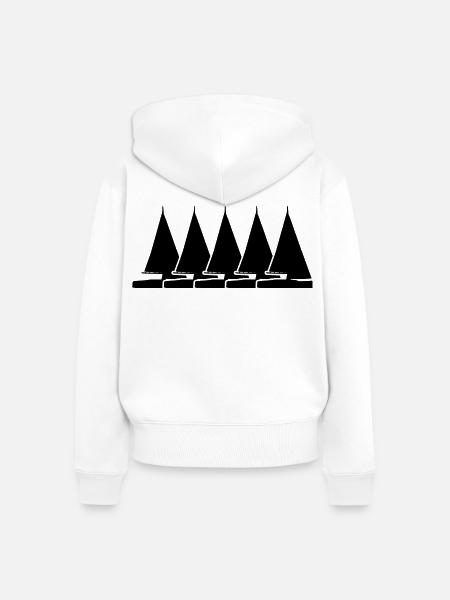Segelboote - Frauen Premium Bio Zip Hoodie - Weiß