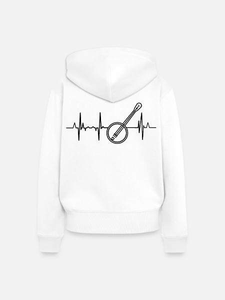 Banjo Kardiogramm - Frauen Premium Bio Zip Hoodie - Weiß
