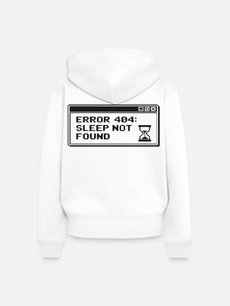 404 Schlaf Nicht Gefunden Pixeldesign - Frauen Premium Bio Zip Hoodie - Weiß