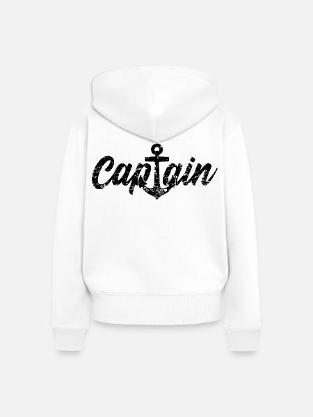 CAPTAIN KAPITÄN - Frauen Premium Bio Zip Hoodie - Weiß