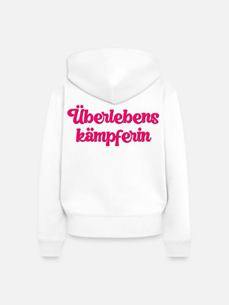 ÜBERLEBENSKÄMPFERIN Motivation - Frauen Premium Bio Zip Hoodie - Weiß