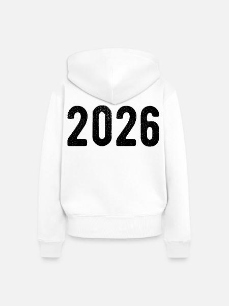 2026 - Frauen Premium Bio Zip Hoodie - Weiß