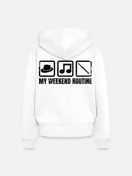 Meine Wochenendroutine - Frauen Premium Bio Zip Hoodie - Weiß