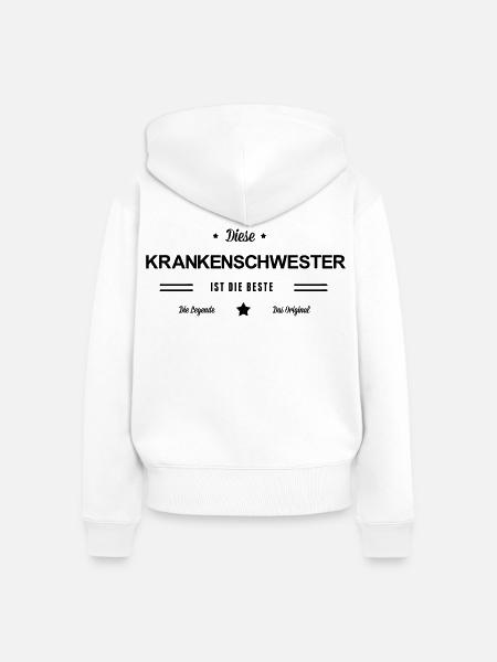 Beste Krankenschwester - Frauen Premium Bio Zip Hoodie - Weiß