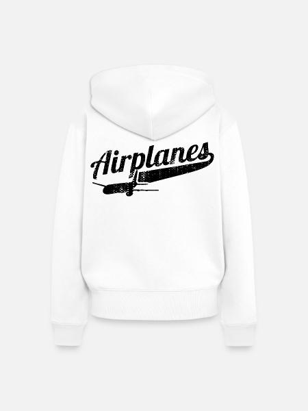 Flugzeugliebe - Frauen Premium Bio Zip Hoodie - Weiß