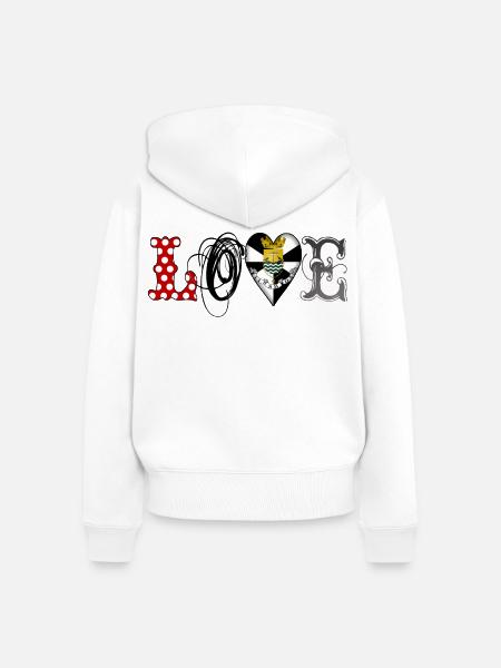 love lisboa black - Frauen Premium Bio Zip Hoodie - Weiß