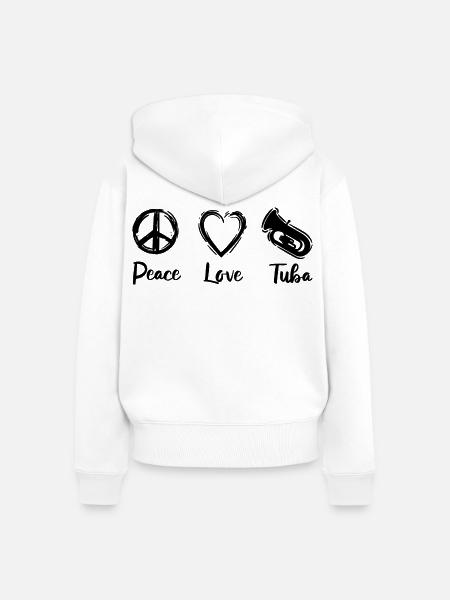 Ich liebe Tuba - Frauen Premium Bio Zip Hoodie - Weiß
