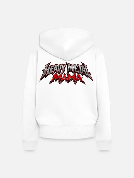 Metal Mama – Rockerin mit Power - Frauen Premium Bio Zip Hoodie - Weiß
