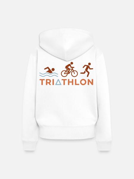 Triathlon Logo - Frauen Premium Bio Zip Hoodie - Weiß